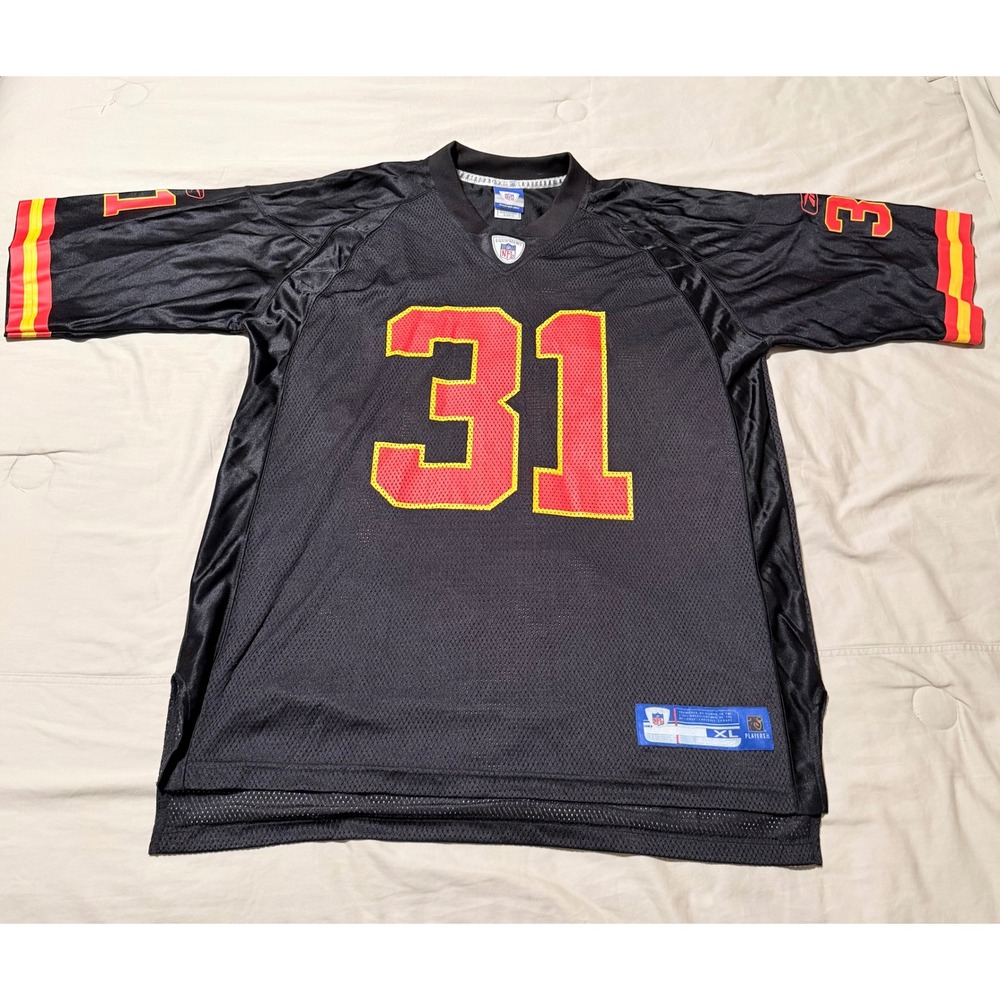 Vintage XL Reebok Priest Holmes Kansas City Chiefs Black Jersey NFL Streetwear